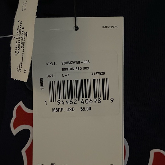 MBL Boston Red Socks Youth active Nike size  7 -large NWT - Picture 6 of 9